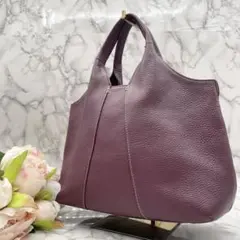 美品✨WAKO ハンドバッグ シュリンクレザー レッド系 トートバッグ 銀座