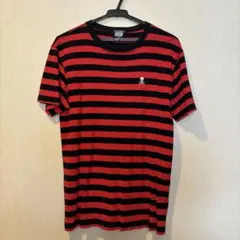 MOON LOUNGE 赤黒ストライプ Tシャツ