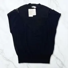 12Twelve Agenda レイヤード風肩レースラメ入りニットプルオーバー