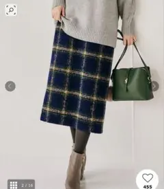 grove タイトロングスカート　タータンチェック バックスリット