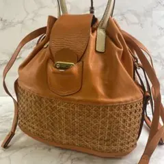JAMIN PUECH ジャマンピュエッシュ 本革 レザー 巾着ショルダーバッグ