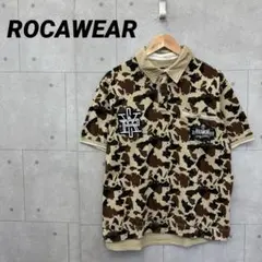ROCAWEAR ロカウェア ポロシャツ チョコチップ 迷彩 比翼 XL カーキ