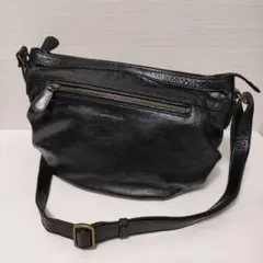 ダコタ 本革レザー ショルダーバッグ ブラック 美品