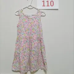 H&M 花柄ノースリーブワンピース 110