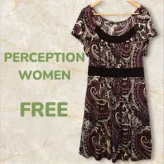 PERCEPTION WOMEN ペイズリー柄 半袖ワンピース　旅行　リゾート