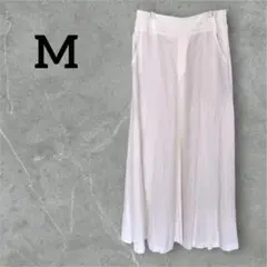 ⭐️未使用⭐️リネン ロングスカート【M】フレアスカート 白 タグ付