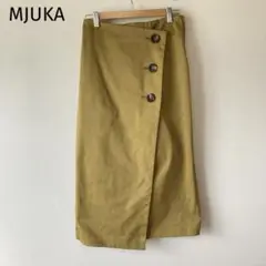 ミューカMJUKA. ボタン付きラップスカート　トレンチ　カジュアル　おしゃれ着