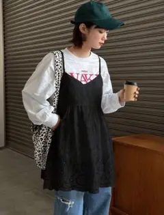 SHEIN FRIFUL 刺繍入り　キャミソールトップス　L