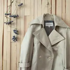 美品【38】ピンキーアンドダイアン ショート丈 トレンチコート オーバーサイズ