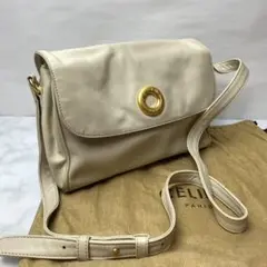【ほぼ未使用!】オールドセリーヌ ショルダーバッグ 金具 ホフホワイト系