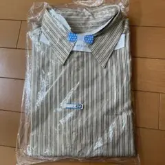cafe soho 長袖シャツ　クリーニング済み　Lサイズ　ストライプ　ベージュ