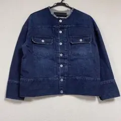 【即納】 Johnbull ジョンブル デニムノーカラージャケット ユーズド M