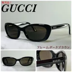 (極美品!)GUCCI グッチ サイドロゴ ダークブラウン サングラス