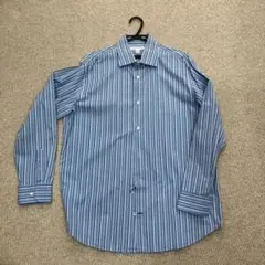 BANANA REPUBLIC 長袖シャツ L 青系ストライプ (アメリカのL)