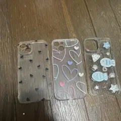 iPhone13用ケースセット（ハート柄・水族館魚柄・星デザイン） 3点セット
