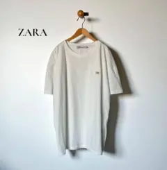 ザラ【M】Tシャツ　半袖　オーバーサイズ　綿100%　ロゴワンポイント f813