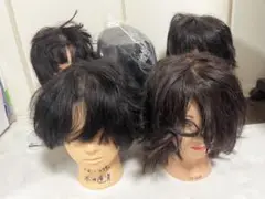 ⑤カットウィッグ　まとめ売り　5体(内新品1体)