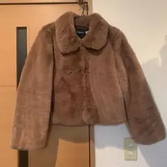 ファーコート ショート丈 ブラウン