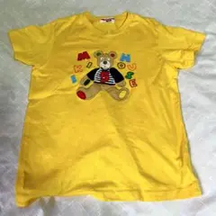 MIKI HOUSEクマ刺繍 Tシャツ イエロー 熊