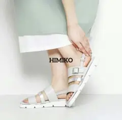 完売品 HIMIKO スクエアトゥベルトサンダル アイボリー 25cm