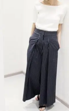 新品 Plage コードストライプワイドパンツ