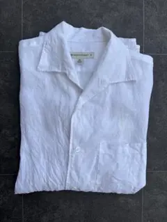 PRONTO UOMO 半袖シャツ M ホワイト　リネンシャツ
