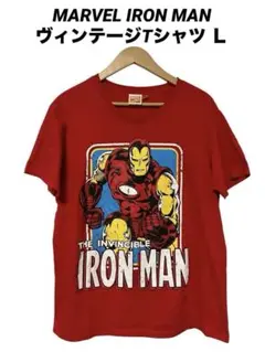 ●古着 MARVEL IRON MANアイアンマンヴィンテージTシャツ 赤L