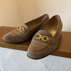 【レア】Ferragamo ガンチーニ ビットローファー 6D グレージュ