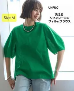 UNFILO【洗える】リネンレーヨン フォルムブラウス