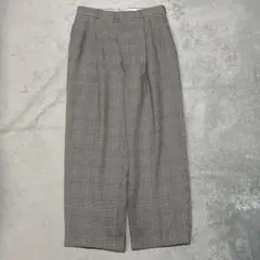 90s USA製 INSERCH 千鳥柄 グレンチェック レーヨン ワイドパンツ