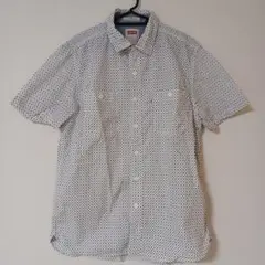 リーバイス 半袖ドット柄シャツ ホワイト/ネイビー