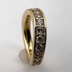 K18 リング ダイヤ20ps 1ct 幅3.8㎜ 9号 5.29 g