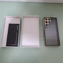 Galaxy S23 Ultra　ゴールド 透明スマートフォンケース