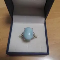 天然石　ラリマーリング　新品