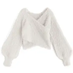 GRL フェザーニットカシュクールトップス