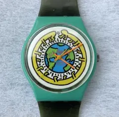 f*n様 スウォッチ　swatch キースヘリング　グリーン　地球アート限定品 極希少】スウォッチ swatch キースヘリング グリーン 地球