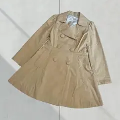 3121【シェリエット】トレンチコート　Aライン　丈短め　清楚　大人綺麗め　M