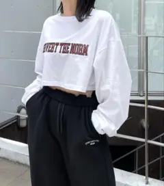 【未使用】✨WWG PERVERT 刺繍ロゴ 韓国ストリート ロンT 白F