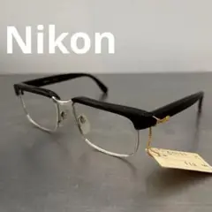 Nikonは52▫︎16-140 ブラウンフレーム ウェリントン型メガネ　レトロ