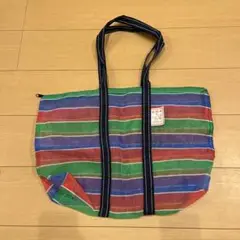 未使用　台湾 漁師網バッグ 6号 赤系　金獅牌トートバッグ