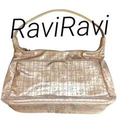大和屋 RaviRavi ゴールドピンク ロゴ ワンショルダーバッグ