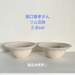 ⚫︎SALE⚫︎ 陶芸家 関口憲孝 リム豆鉢 ピンク系 ２点セット 新品♪