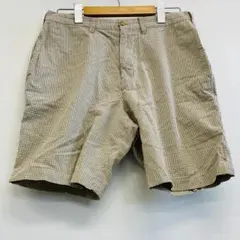 【EddieBauer】チェック柄　ショートパンツ　 ベージュ系