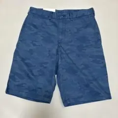 UNIQLO チノハーフパンツ メンズ ハーフパンツ 迷彩 ブルー