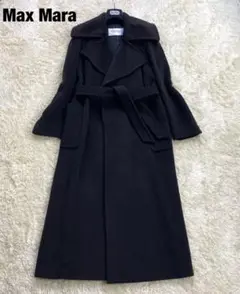【極美品】マックスマーラ マニュエラ カシミヤ コート 38黒 茶 大人カラー