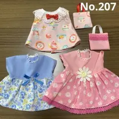 No.207メルちゃん　ソランちゃんの服　5点セット　ワンピース　ハンドメイド