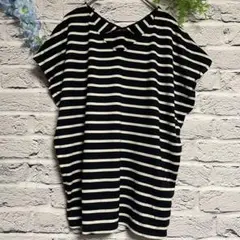 【超美品】ロートレアモン ボーダー Tシャツ ブラック ホワイト Vネック