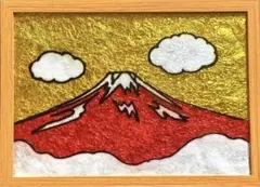 赤富士ステンドグラスガラス絵の具開運金運浄化手書きイラスト沖縄犬猫龍風景画置き物