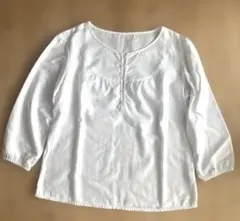 無印良品 綿100% 七分袖シャツ 白 S