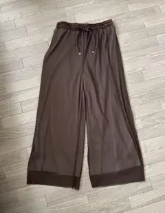 チュールワイドパンツ　Mサイズ 茶色　しまむら